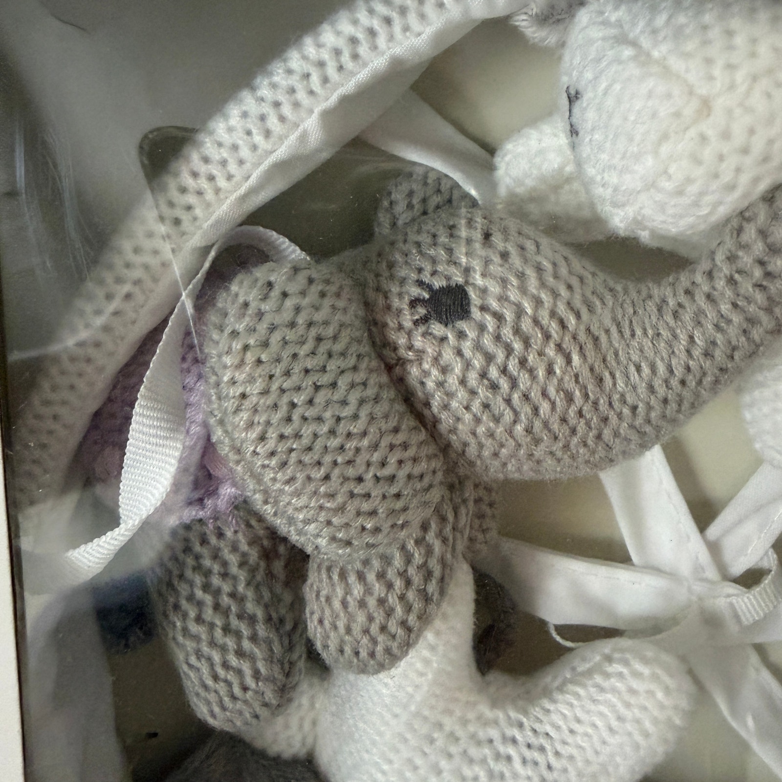 Pottery Barn Baby Knit Animal Friends Musical Crib Mobile White Nib Discontinued — image 6 of 8